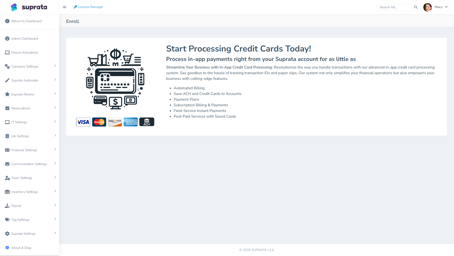 The credit-card enrollment page describes the unlocked features