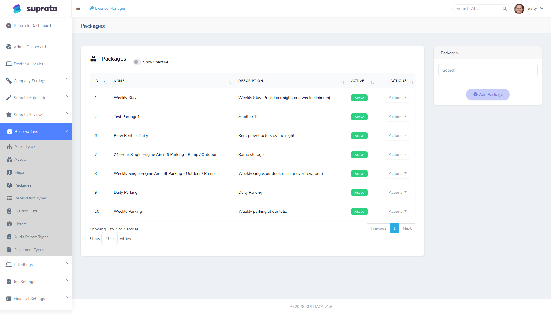 Packages list